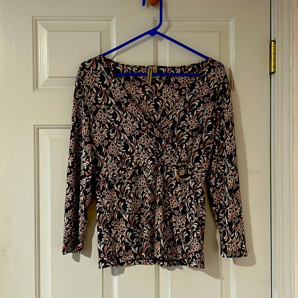 Brown floral blouse